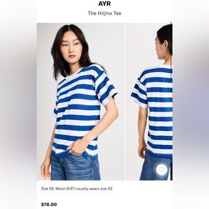 AYR Hijinx Tee S Blue and White
